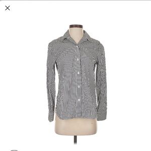 Theory Women’s Pin Striped Button Down Shirt Black & White Size M